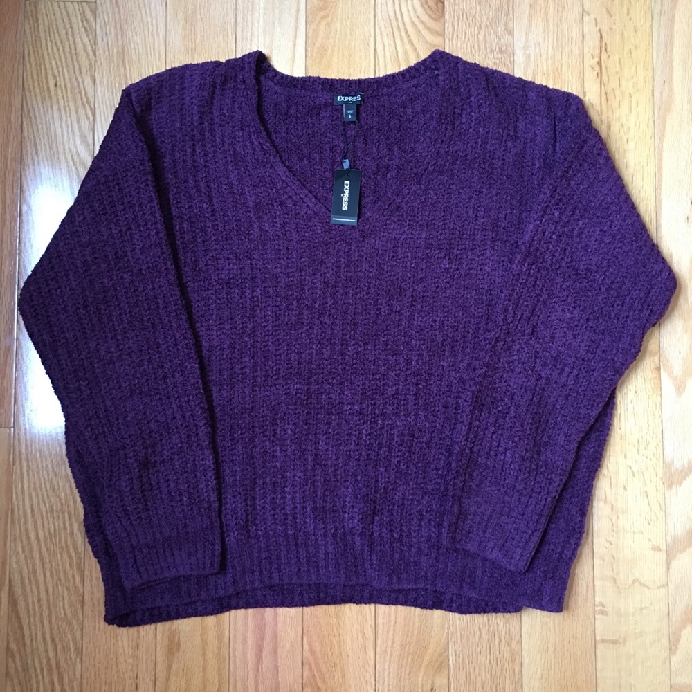NWT Express Large chunky knit V-neck sweater